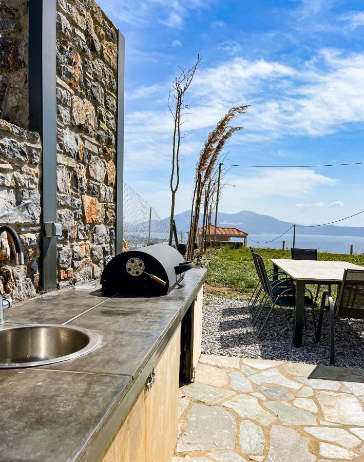 Modern Stone Villas With Swimming Pool Aliveri Exterior photo